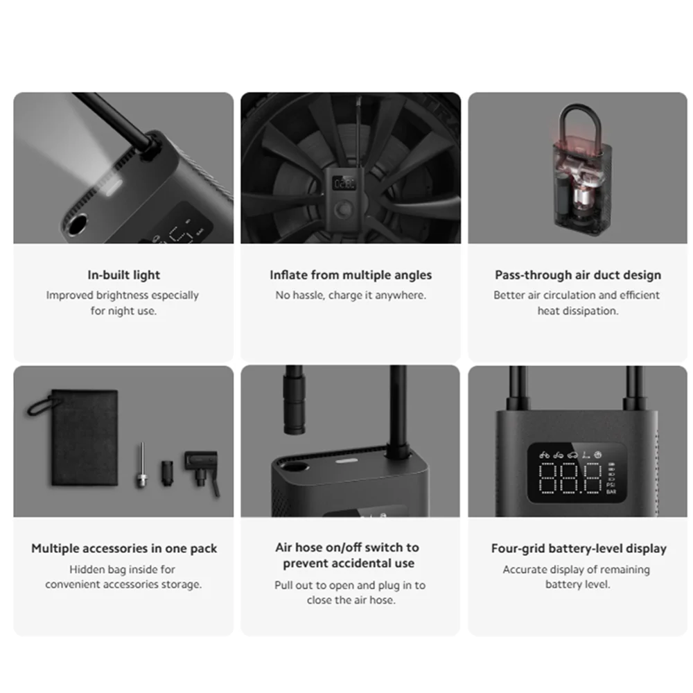 Xiaomi Portable Electric Compressor 2 MJCQB06QW - Black - Image 10