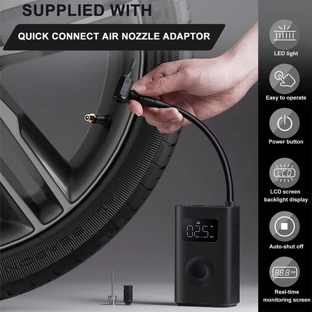 Xiaomi Portable Electric Compressor 2 MJCQB06QW - Black - Image 12