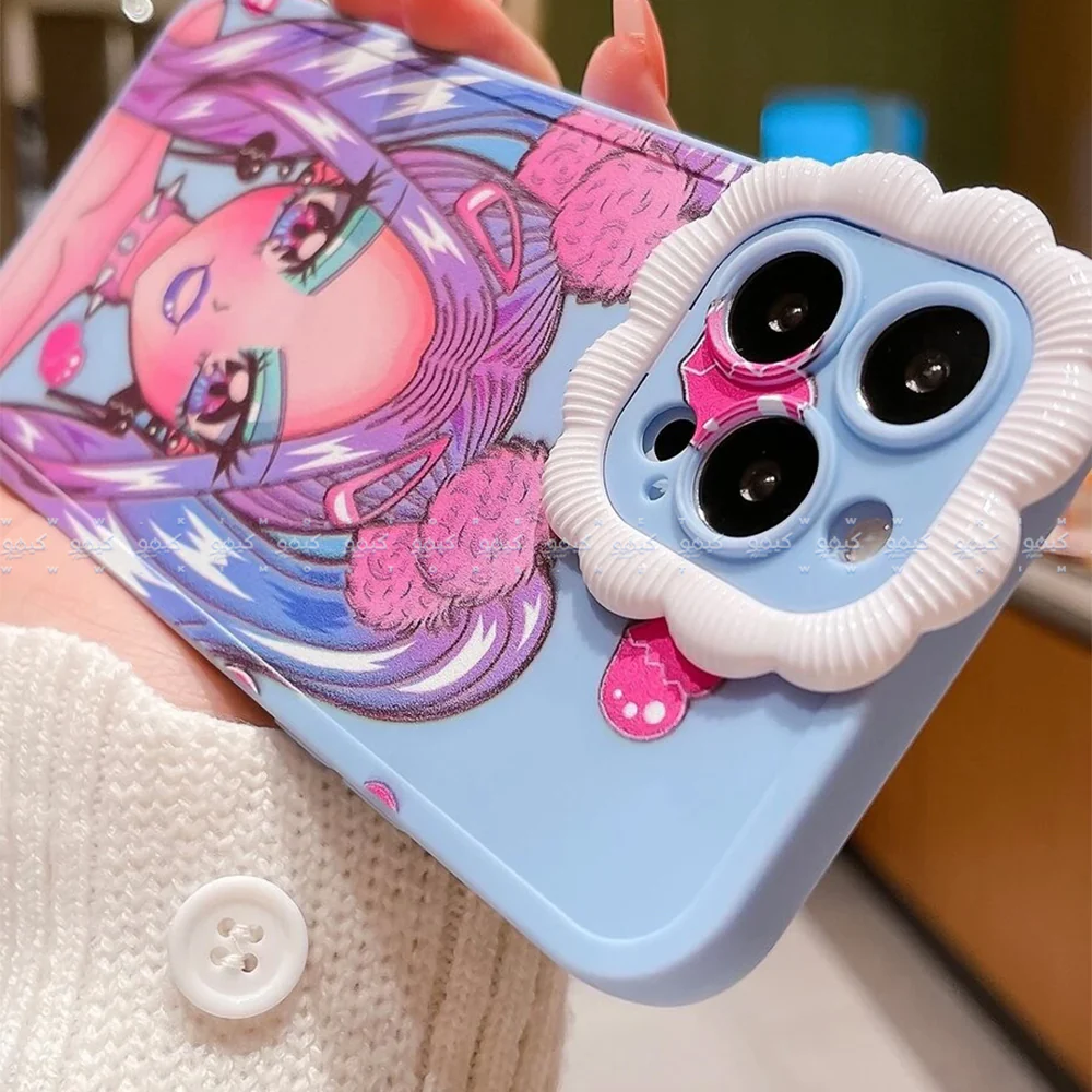 Y2K Cartoon Girl Pattern Phone Cover - Image 4