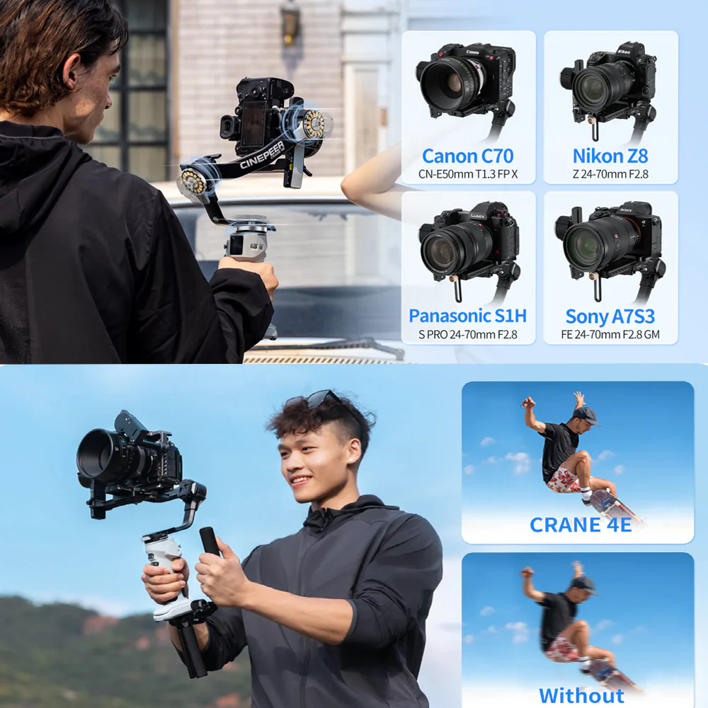 Zhiyun CINEPEER CRANE 4E Camera Gimbal Stabilizer - Image 14